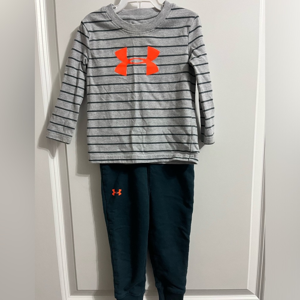 Under Armour Striped Gray and Orange Kids Outfit